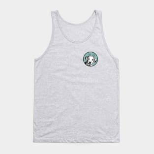 Dalmatian Puppy Head with Bunny Ears in Easter Circle Tank Top